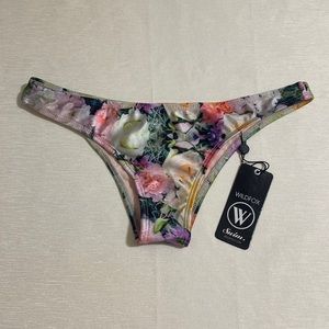 WILDFOX Women's Floral Print Cheeky Style Bikini Bottom Size S